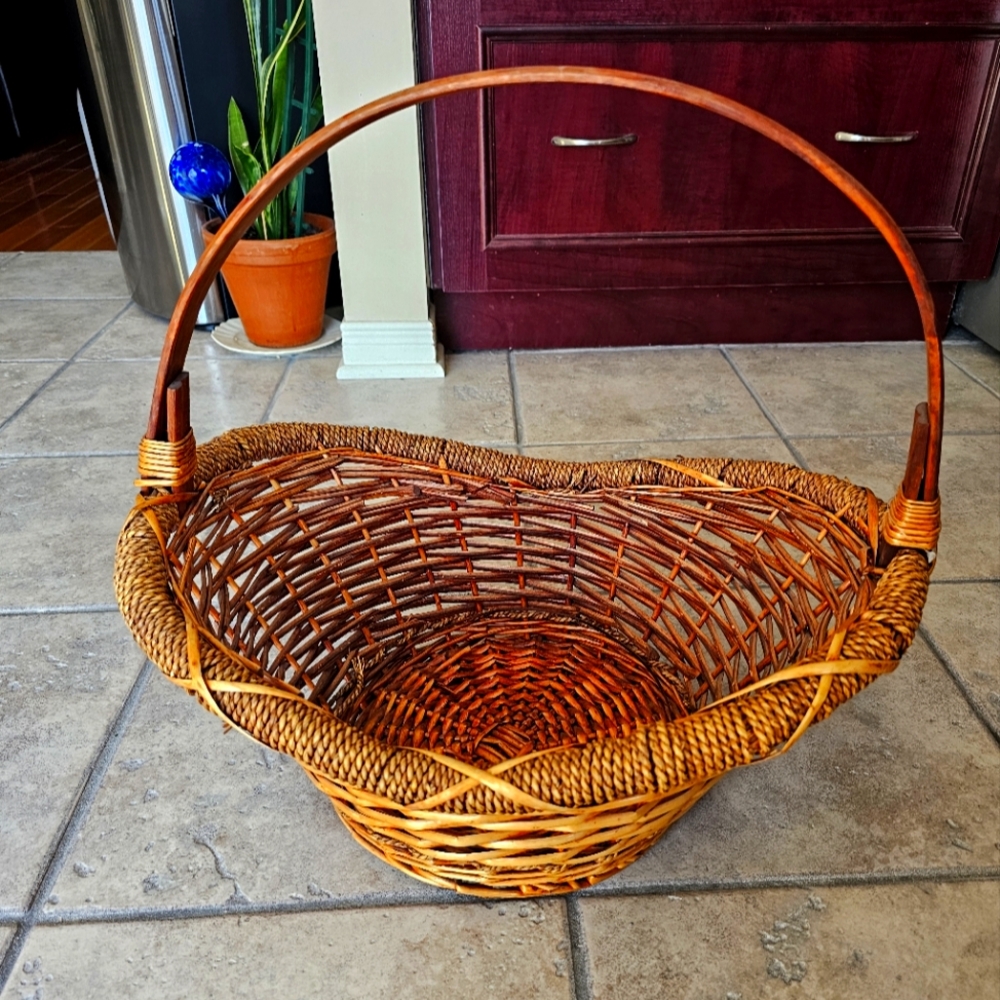 Handcrafted Brown Wicker Basket